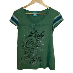 2010s CareBears Lucky Bear Green Top, Small
